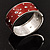 Red Crystal Wide Hinged Enamelled Costume Bangle