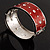 Red Crystal Wide Hinged Enamelled Costume Bangle - view 4