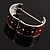 Red Crystal Wide Hinged Enamelled Costume Bangle - view 7