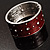 Red Crystal Wide Hinged Enamelled Costume Bangle - view 8