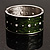 Olive Crystal Wide Hinged Enamelled Costume Bangle - view 2