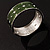 Olive Crystal Wide Hinged Enamelled Costume Bangle - view 4