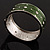 Olive Crystal Wide Hinged Enamelled Costume Bangle - view 5