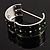 Olive Crystal Wide Hinged Enamelled Costume Bangle - view 7