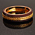 Wooden Fashion Bangle With Gold Embossed Trim - view 2