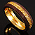 Wooden Fashion Bangle With Gold Embossed Trim - view 6