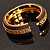 Wooden Fashion Bangle With Gold Embossed Trim - view 8