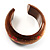 Brown Wood Floral Cuff Bangle - view 2