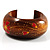 Brown Wood Floral Cuff Bangle - view 3