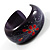 Purple Wood Floral Cuff Bangle