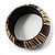 Wide Wood Bangle With Bamboo Stripes (Brown & Beige) - view 2