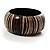 Wide Wood Bangle With Bamboo Stripes (Brown & Beige) - view 4