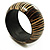 Wide Wood Bangle With Bamboo Stripes (Brown & Beige) - view 5