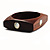 Square Wood  Bangle With Shell Inlay Circles (Brown & Light Cream) - view 3