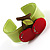 Cherry Plastic Cuff Bangle (Green & Red) - view 2
