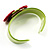 Cherry Plastic Cuff Bangle (Green & Red) - view 3