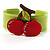 Cherry Plastic Cuff Bangle (Green & Red)