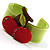 Cherry Plastic Cuff Bangle (Green & Red) - view 4