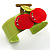 Cherry Plastic Cuff Bangle (Green & Red) - view 6