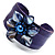 Leather Shell Floral Cuff Bangle (Purple) - view 2