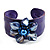 Leather Shell Floral Cuff Bangle (Purple)