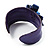 Leather Shell Floral Cuff Bangle (Purple) - view 4