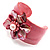 Leather & Shell Floral Cuff Bangle (Pink)