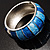 Segmental Wide Enamel Hinged Bangle (Sky Blue&Navy Blue) - view 9