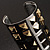 Two-Tone Studded Fashion Cuff Bangle (Silver&Gold) - view 4