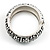 Rhodium Plated Maze Pattern Wide Hinged Bangle (Silver&Black) - view 2