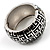 Rhodium Plated Maze Pattern Wide Hinged Bangle (Silver&Black) - view 3