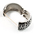 Rhodium Plated Maze Pattern Wide Hinged Bangle (Silver&Black) - view 4