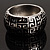 Rhodium Plated Maze Pattern Wide Hinged Bangle (Silver&Black) - view 6