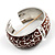 Intricate Pattern Brown Enamel Hinged Bangle - view 7