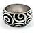 Black&White Enamel Swirl Pattern Hinged Bangle - view 3