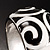 Black&White Enamel Swirl Pattern Hinged Bangle - view 6