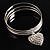 Silver-Tone Crystal Heart Set Of 3 Bangles - view 4