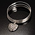 Silver-Tone Crystal Heart Set Of 3 Bangles - view 7