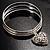 Silver-Tone Crystal Heart Set Of 3 Bangles - view 10