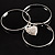 Silver-Tone Crystal Heart Set Of 3 Bangles - view 5