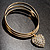 Gold-Tone Crystal Heart Set Of 3 Bangles - view 2