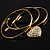 Gold-Tone Crystal Heart Set Of 3 Bangles - view 5