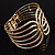 Gorgeous Gold Toned Modernistic Art Deco Bangle - view 3