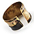 Gold Tiger's Eye Wide Ethnic Cuff Bangle - view 3