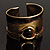 Gold Tiger's Eye Wide Ethnic Cuff Bangle - view 2