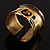 Gold Tiger's Eye Wide Ethnic Cuff Bangle - view 6
