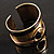 Gold Tiger's Eye Wide Ethnic Cuff Bangle - view 14