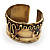 Wide Brass Ornate Ethnic Cuff Bangle - view 9