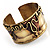 Wide Brass Ornate Ethnic Cuff Bangle - view 5