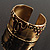 Wide Brass Ornate Ethnic Cuff Bangle - view 10